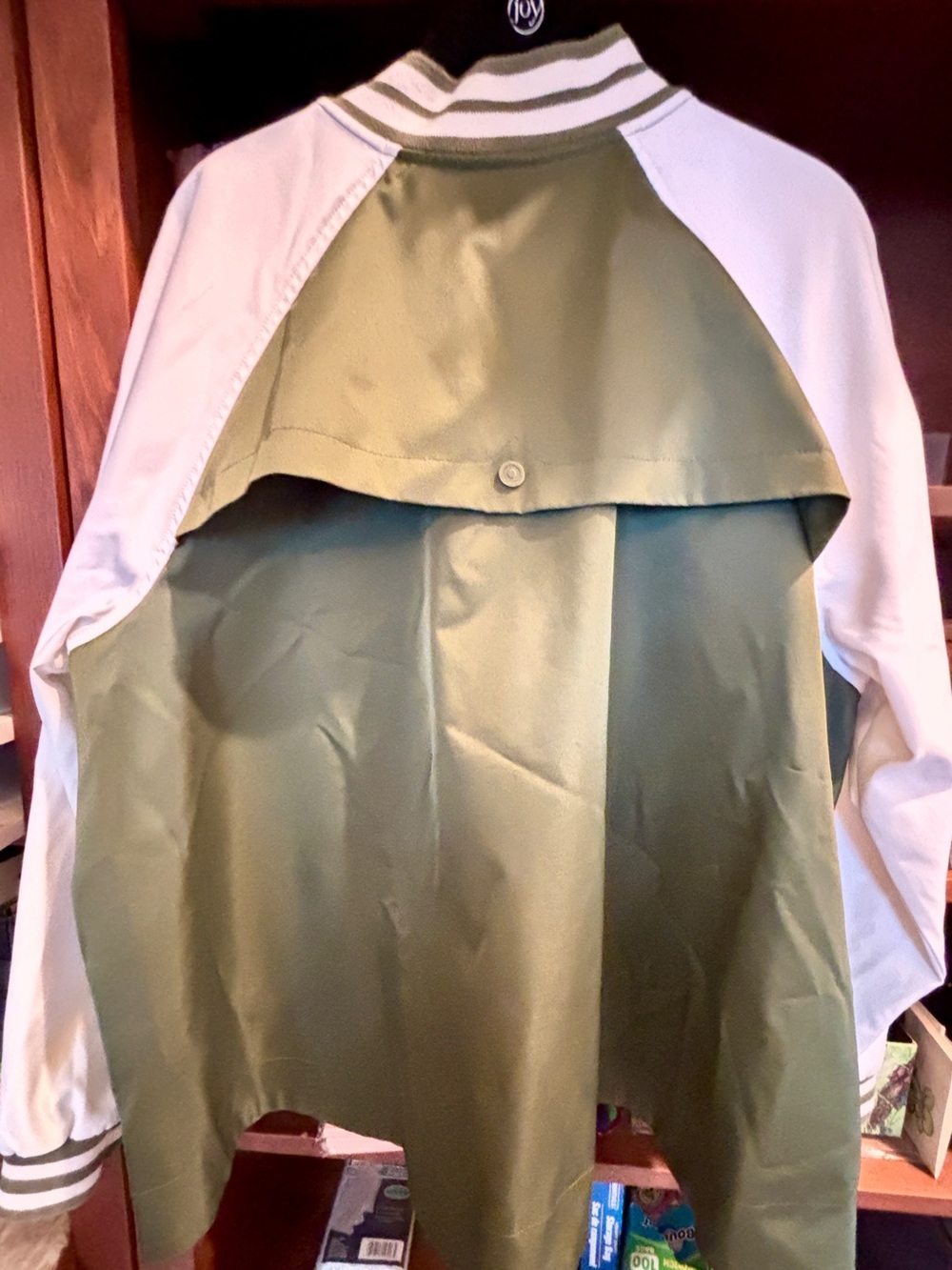 Hunter for Target Olive Green and Cream Varsity Bomber Jacket XL - Picture 5 of 9